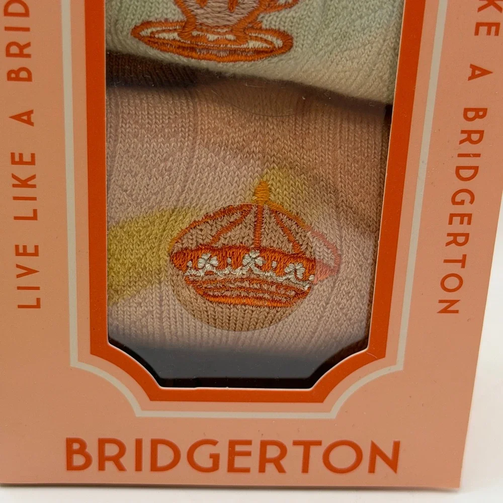 Bridgerton Size 4-10 2 Pairs Crew Socks Regency Core Tea Party Royal Aesthetic